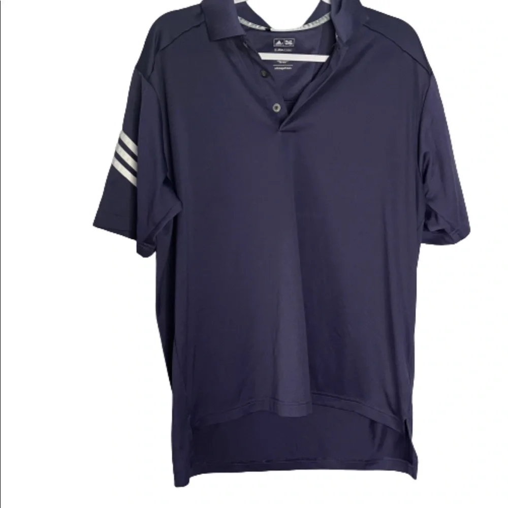 Adidas Mens Utility Polo Climacool Blue White Shirt Size M Medium.